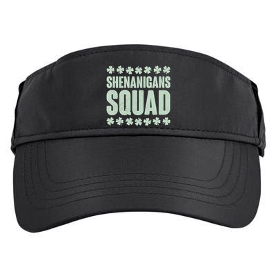 St Patrick's Day Shenanigans Squad Shamrocks Clover Adult Drive Performance Visor
