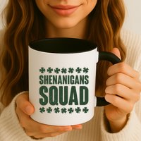 St Patrick's Day Shenanigans Squad Shamrocks Clover Mug