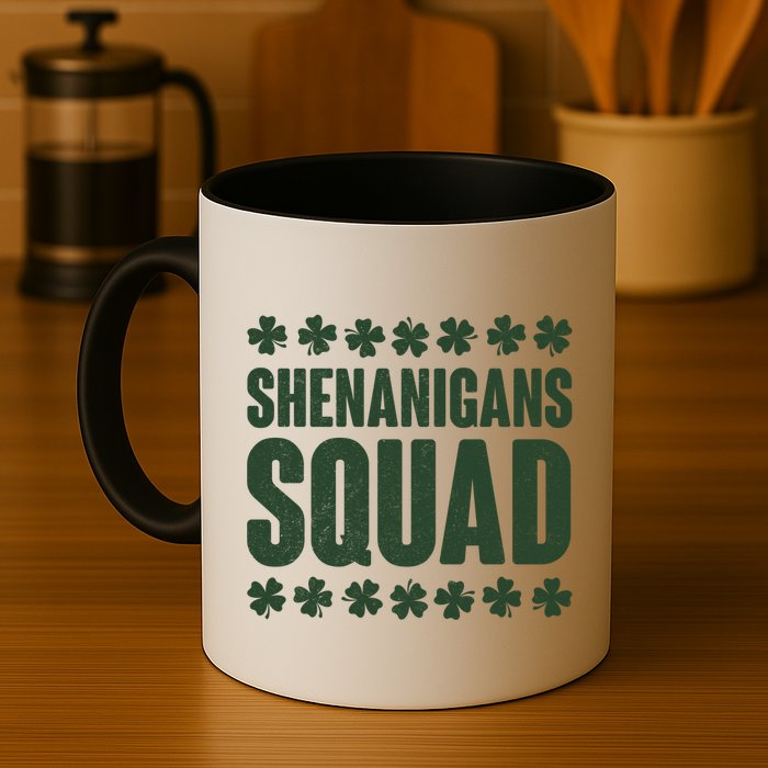 St Patrick's Day Shenanigans Squad Shamrocks Clover Mug