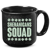 St Patrick's Day Shenanigans Squad Shamrocks Clover 15oz Campfire Ceramic Mug