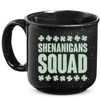 St Patrick's Day Shenanigans Squad Shamrocks Clover 15oz Campfire Ceramic Mug