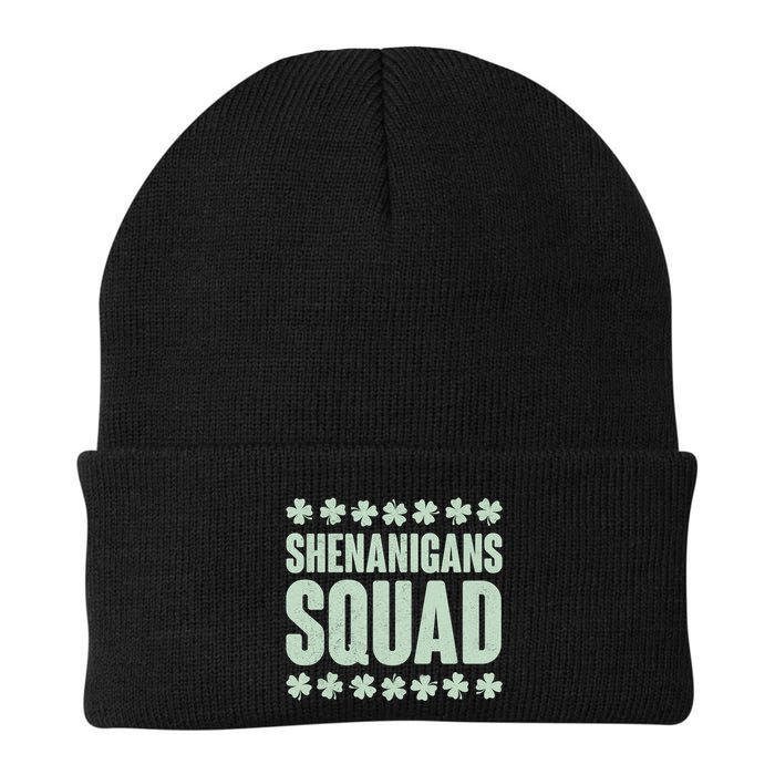St Patrick's Day Shenanigans Squad Shamrocks Clover Beanie