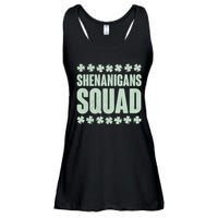 St Patrick's Day Shenanigans Squad Shamrocks Clover Ladies Essential Flowy Tank
