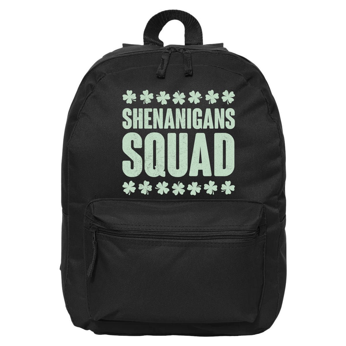 St Patrick's Day Shenanigans Squad Shamrocks Clover 16 in Basic Backpack