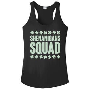 St Patrick's Day Shenanigans Squad Shamrocks Clover Ladies PosiCharge Competitor Racerback Tank