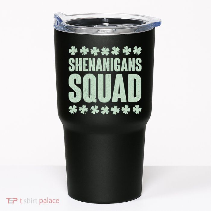 St Patrick's Day Shenanigans Squad Shamrocks Clover Tumbler