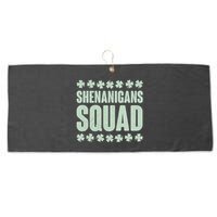 St Patrick's Day Shenanigans Squad Shamrocks Clover Large Microfiber Waffle Golf Towel