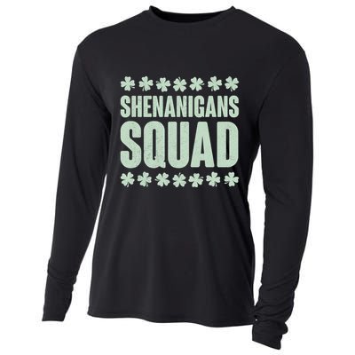 St Patrick's Day Shenanigans Squad Shamrocks Clover Cooling Performance Long Sleeve Crew