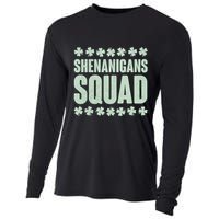 St Patrick's Day Shenanigans Squad Shamrocks Clover Cooling Performance Long Sleeve Crew