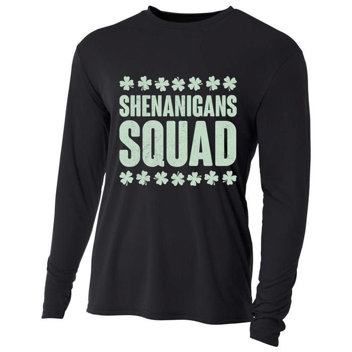 St Patrick's Day Shenanigans Squad Shamrocks Clover Cooling Performance Long Sleeve Crew