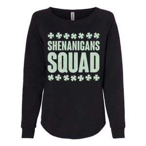 St Patrick's Day Shenanigans Squad Shamrocks Clover Womens California Wash Sweatshirt