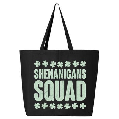 St Patrick's Day Shenanigans Squad Shamrocks Clover 25L Jumbo Tote