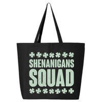 St Patrick's Day Shenanigans Squad Shamrocks Clover 25L Jumbo Tote