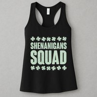 St Patrick's Day Shenanigans Squad Shamrocks Clover Womens Tank Top