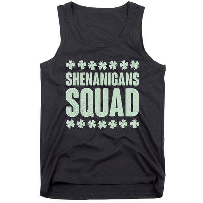 St Patrick's Day Shenanigans Squad Shamrocks Clover Tank Top