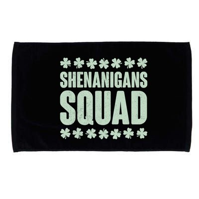 St Patrick's Day Shenanigans Squad Shamrocks Clover Microfiber Hand Towel