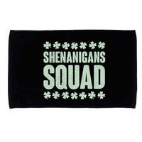 St Patrick's Day Shenanigans Squad Shamrocks Clover Microfiber Hand Towel