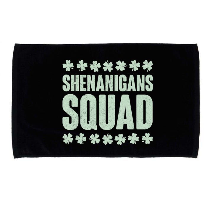 St Patrick's Day Shenanigans Squad Shamrocks Clover Microfiber Hand Towel