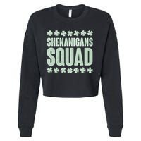 St Patrick's Day Shenanigans Squad Shamrocks Clover Cropped Pullover Crew