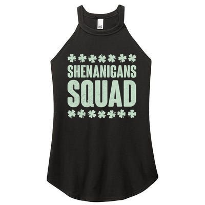 St Patrick's Day Shenanigans Squad Shamrocks Clover Women's Perfect Tri Rocker Tank
