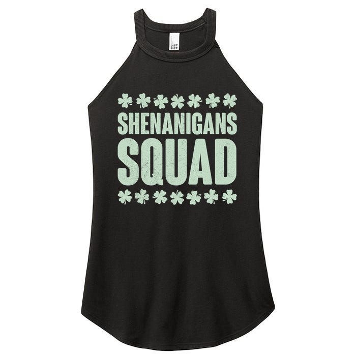 St Patrick's Day Shenanigans Squad Shamrocks Clover Women's Perfect Tri Rocker Tank