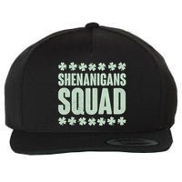 St Patrick's Day Shenanigans Squad Shamrocks Clover Wool Snapback Cap