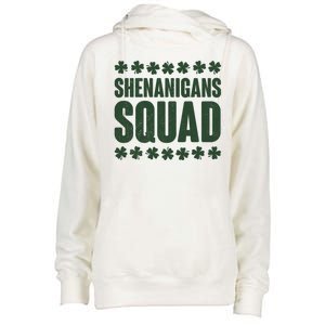 St Patrick's Day Shenanigans Squad Shamrocks Clover Womens Funnel Neck Pullover Hood