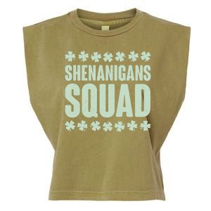 St Patrick's Day Shenanigans Squad Shamrocks Clover Garment-Dyed Women's Muscle Tee