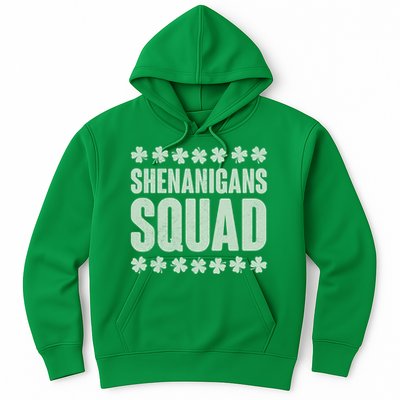 St Patrick's Day Shenanigans Squad Shamrocks Clover Hoodie
