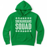 St Patrick's Day Shenanigans Squad Shamrocks Clover Hoodie