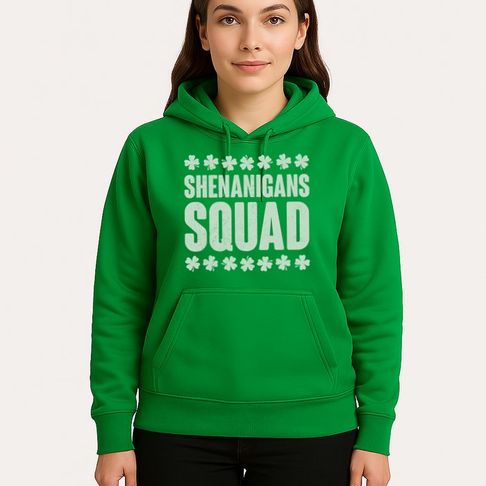 St Patrick's Day Shenanigans Squad Shamrocks Clover Hoodie