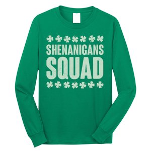 St Patrick's Day Shenanigans Squad Shamrocks Clover Long Sleeve Shirt