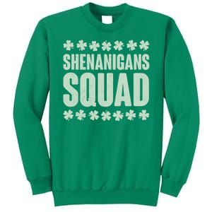 St Patrick's Day Shenanigans Squad Shamrocks Clover Sweatshirt