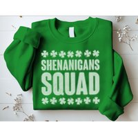 St Patrick's Day Shenanigans Squad Shamrocks Clover Sweatshirt