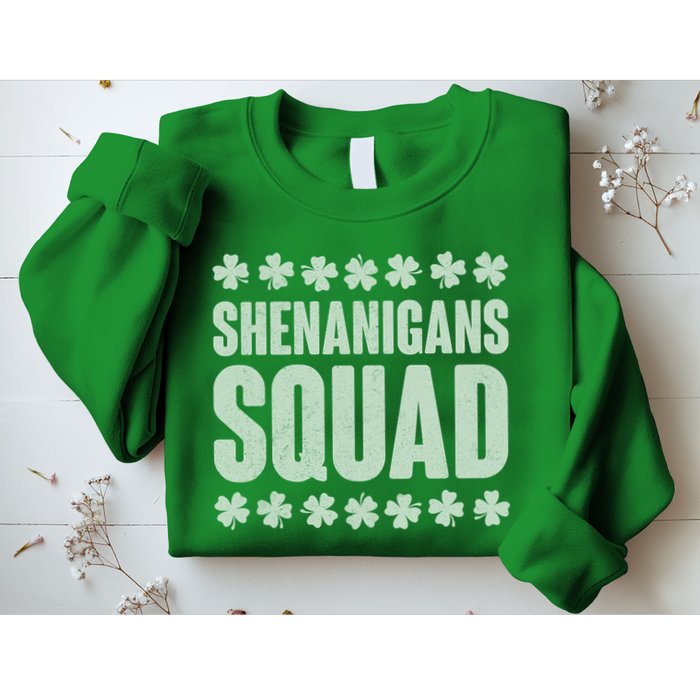 St Patrick's Day Shenanigans Squad Shamrocks Clover Sweatshirt