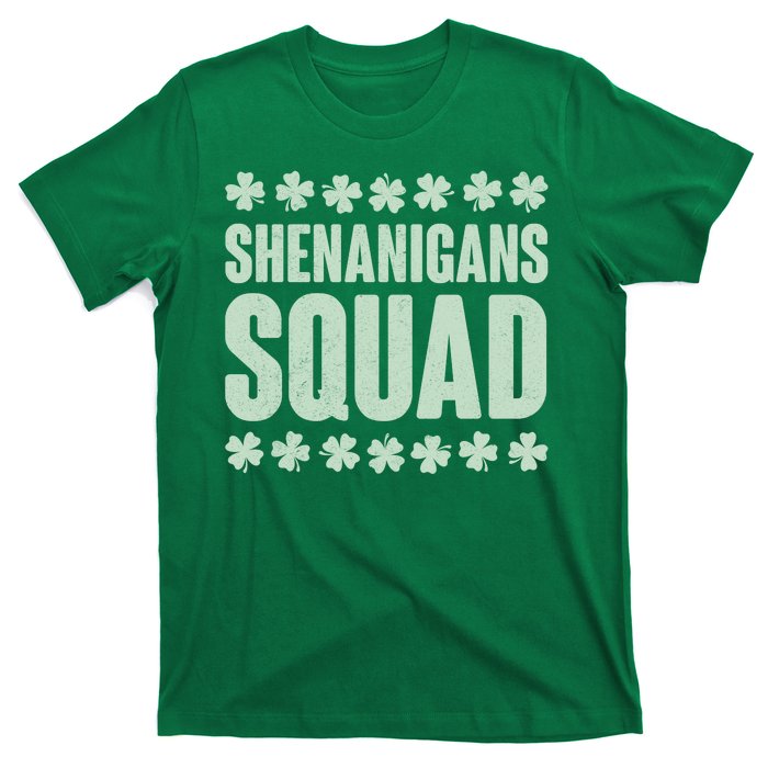 St Patrick's Day Shenanigans Squad Shamrocks Clover T-Shirt