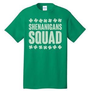 St Patrick's Day Shenanigans Squad Shamrocks Clover Tall T-Shirt