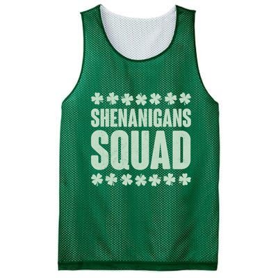 St Patrick's Day Shenanigans Squad Shamrocks Clover Mesh Reversible Basketball Jersey Tank