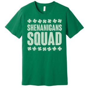 St Patrick's Day Shenanigans Squad Shamrocks Clover Premium T-Shirt