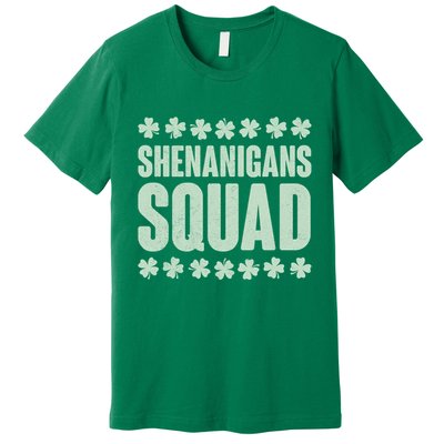 St Patrick's Day Shenanigans Squad Shamrocks Clover Premium T-Shirt