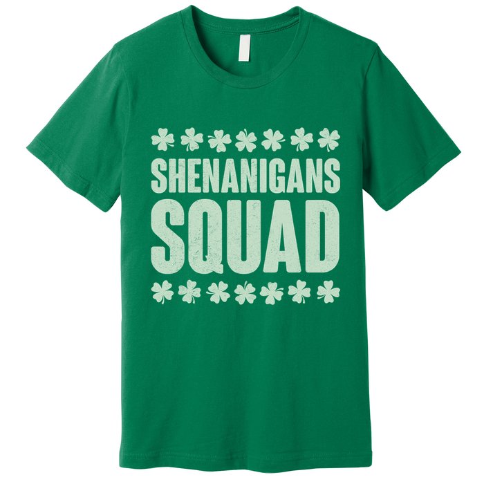 St Patrick's Day Shenanigans Squad Shamrocks Clover Premium T-Shirt
