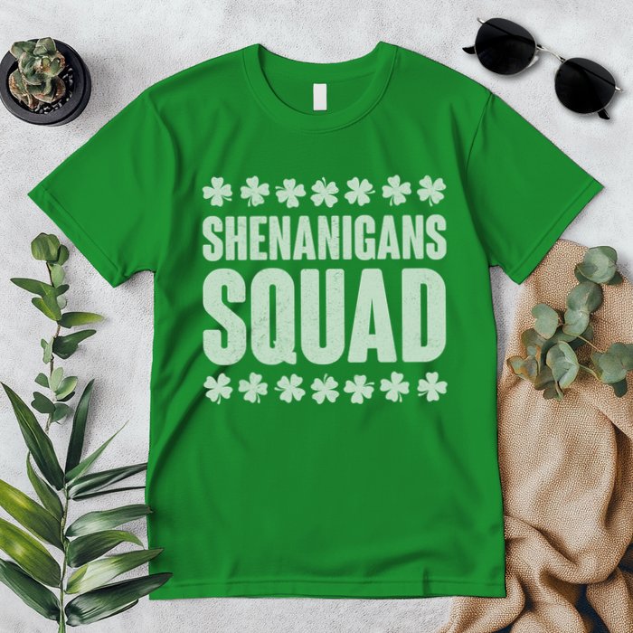St Patrick's Day Shenanigans Squad Shamrocks Clover Premium T-Shirt