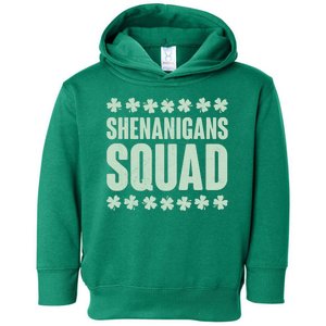 St Patrick's Day Shenanigans Squad Shamrocks Clover Toddler Hoodie