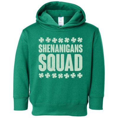 St Patrick's Day Shenanigans Squad Shamrocks Clover Toddler Hoodie