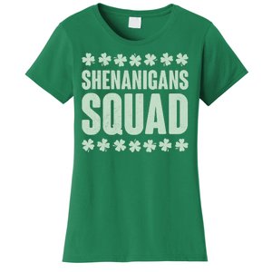 St Patrick's Day Shenanigans Squad Shamrocks Clover Women's T-Shirt