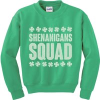 St Patrick's Day Shenanigans Squad Shamrocks Clover Kids Sweatshirt