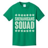 St Patrick's Day Shenanigans Squad Shamrocks Clover Kids T-Shirt
