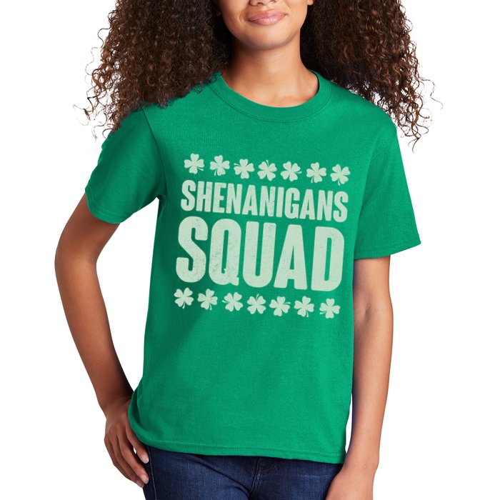 St Patrick's Day Shenanigans Squad Shamrocks Clover Kids T-Shirt