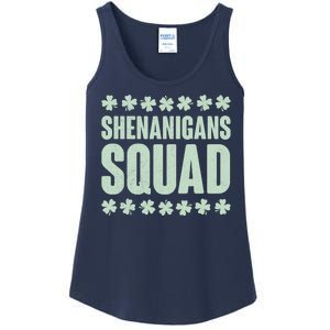 St Patrick's Day Shenanigans Squad Shamrocks Clover Ladies Essential Tank