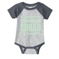 St Patrick's Day Shenanigans Squad Shamrocks Clover Infant Baby Jersey Bodysuit